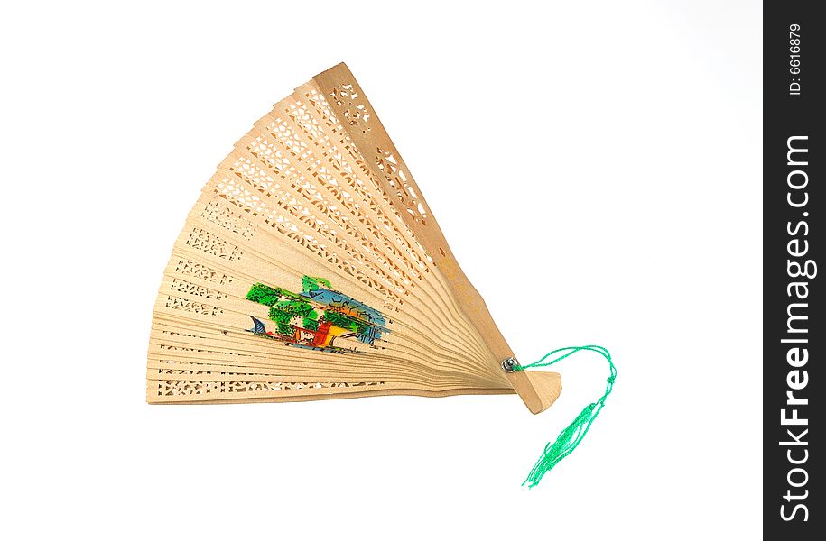 Wooden folding fan