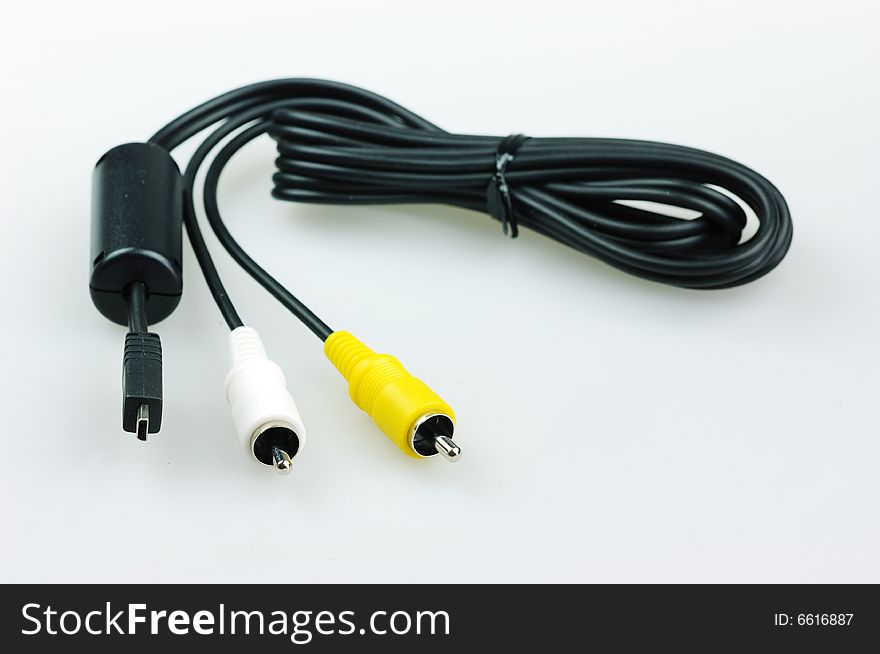 Photo of cables on white background