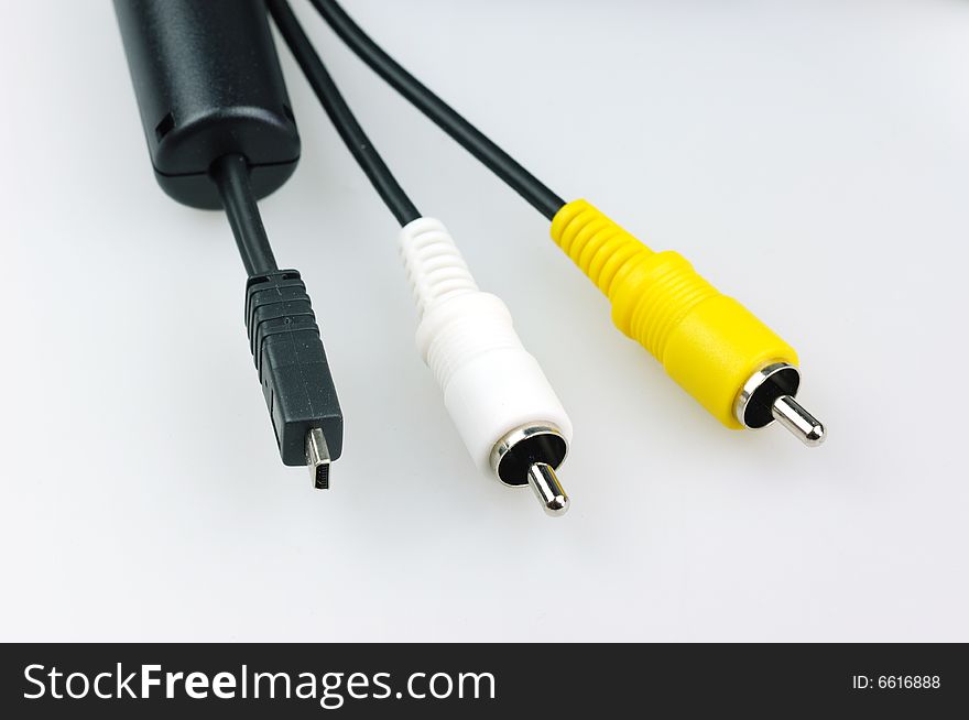 Photo of cables on white background