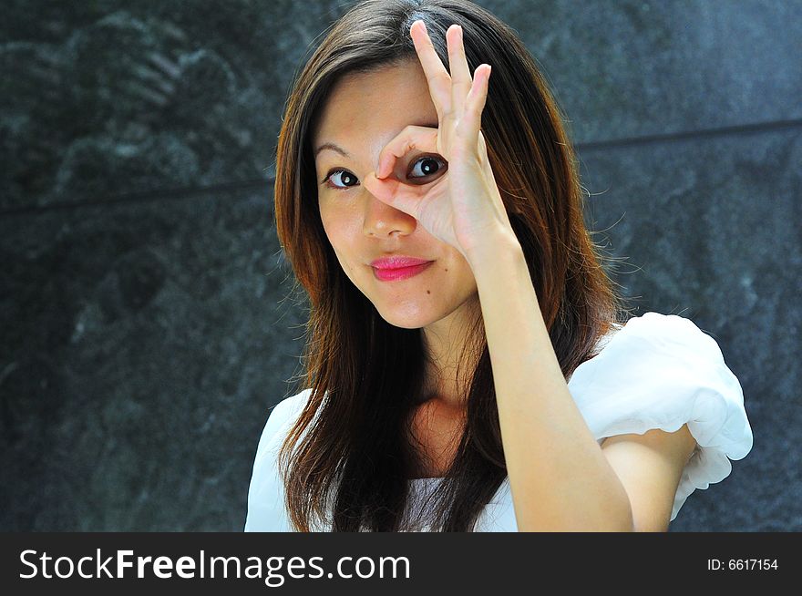 Asian Girl Hand Gesture - 3