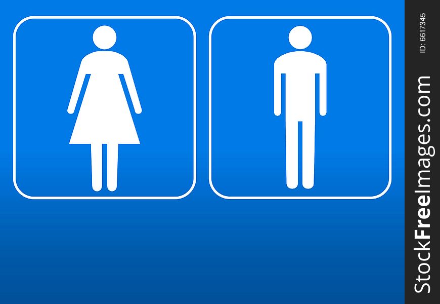 Male & female sign in blue background