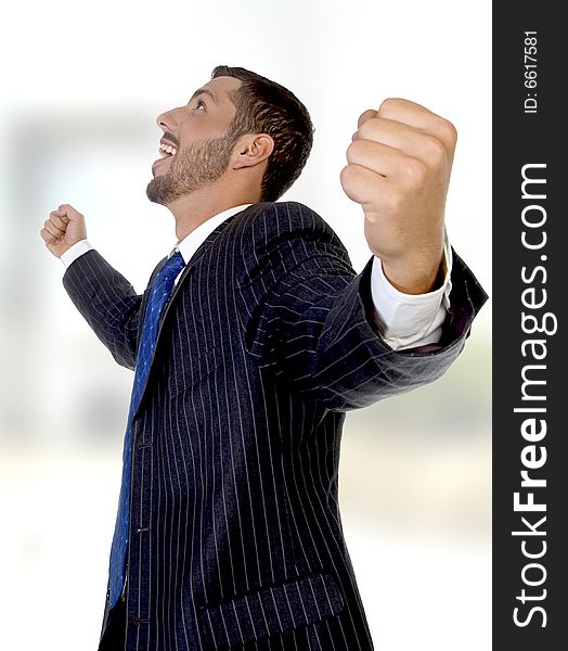 Portrait of happy businessman on an abstract background. Portrait of happy businessman on an abstract background