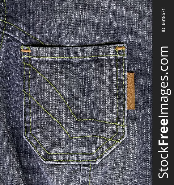 Grey jean pocket