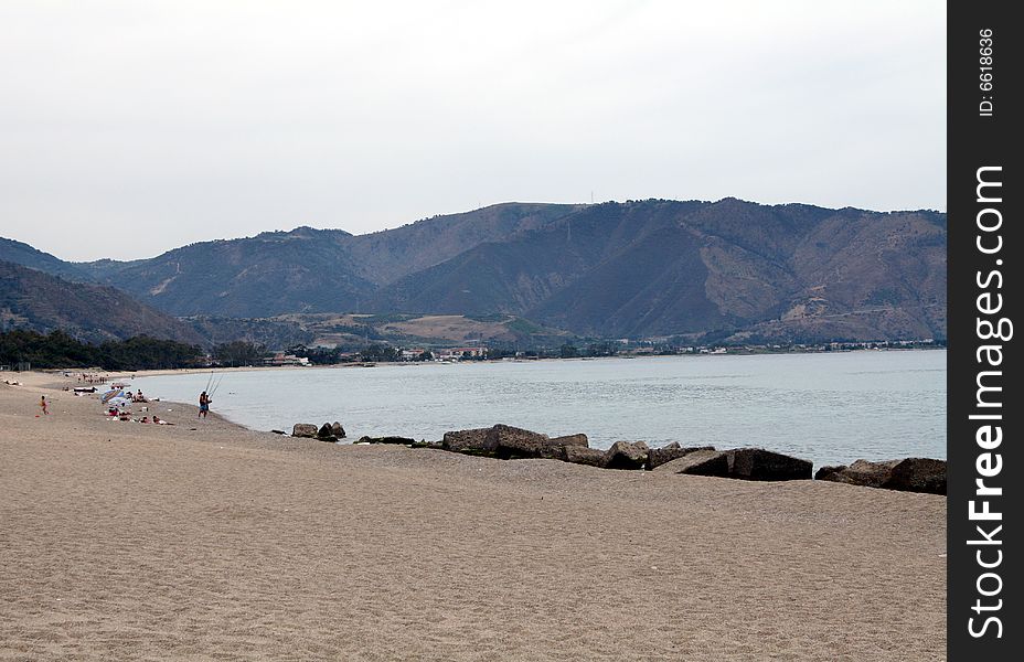 Beach to Sicily in the beginning of summer