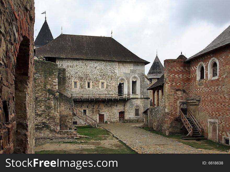 Castle court yard in hotyn (Ukraine). Castle court yard in hotyn (Ukraine)