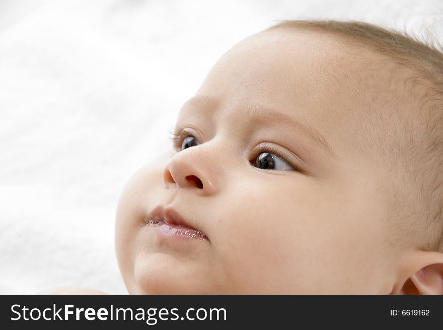 Cute toddler posing with white background