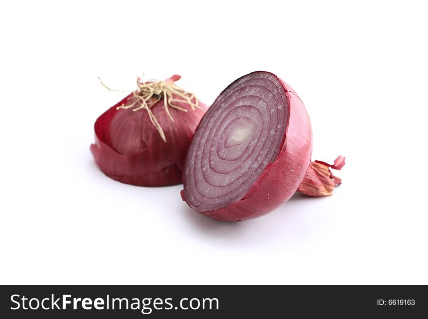 A single isolated red onion