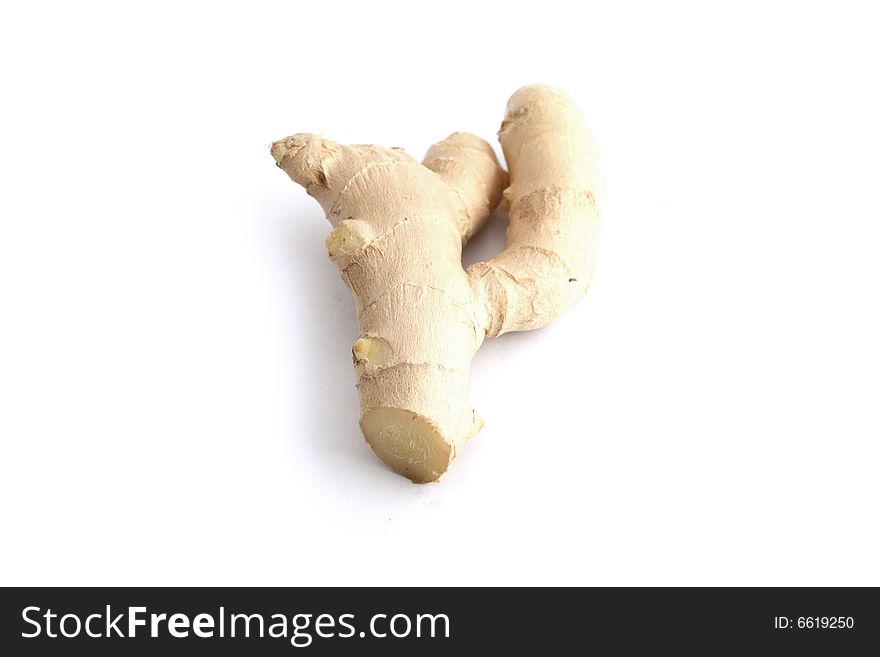 A ginger root isolated on white