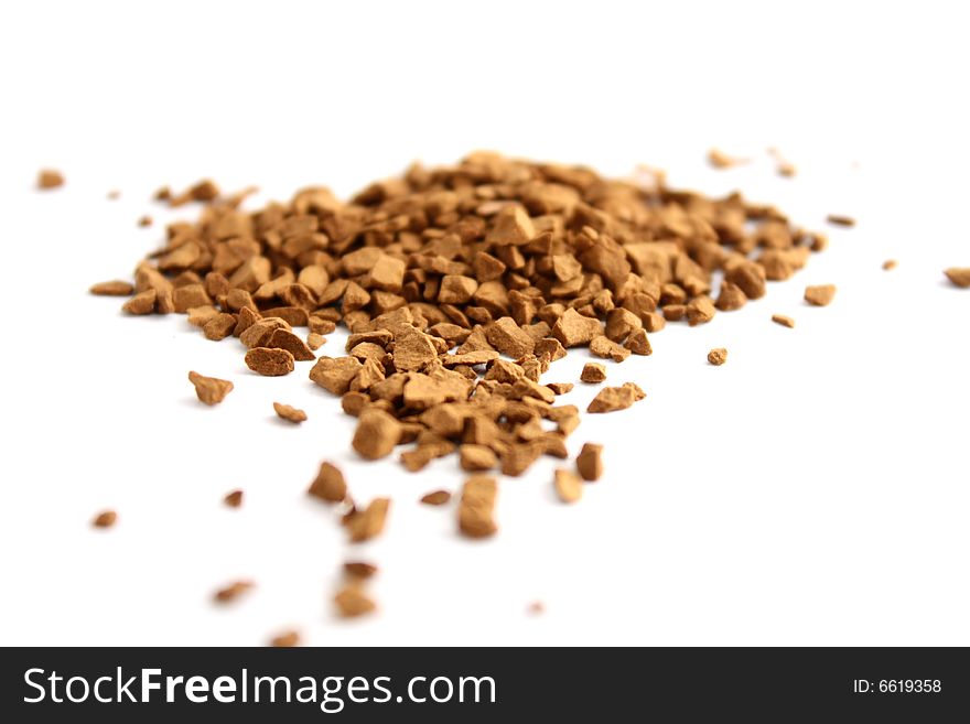 Isolated instant coffee on a white background