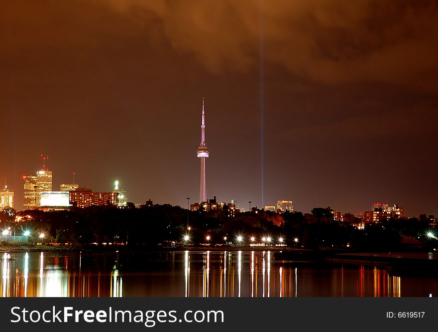An image of the Toronto skyline at night. An image of the Toronto skyline at night.