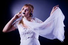 Romantic Girl Listening To The Music Stock Image Romantic Girl Listening To The Music Stock Image
