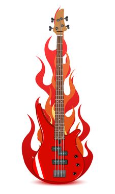 Vector Illustration Of Bass Guitar Stock Photo