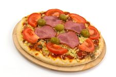 Supreme Pizza With Salami,Olives,Cheese,mushrooms Stock Images