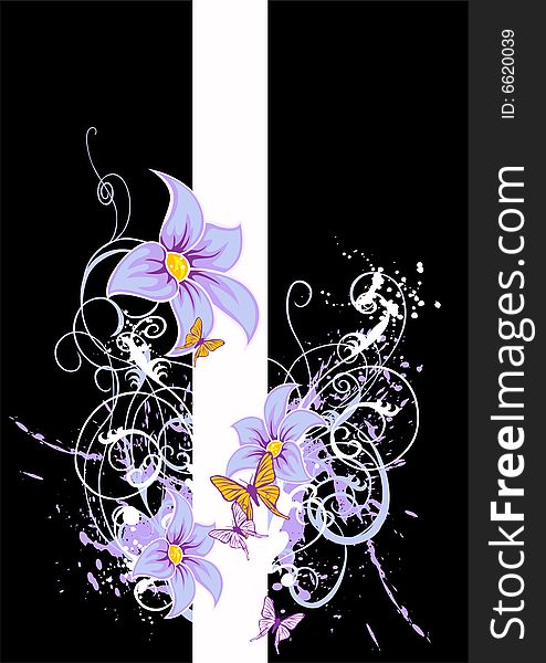 Separated banner with flower and design elements. Separated banner with flower and design elements.