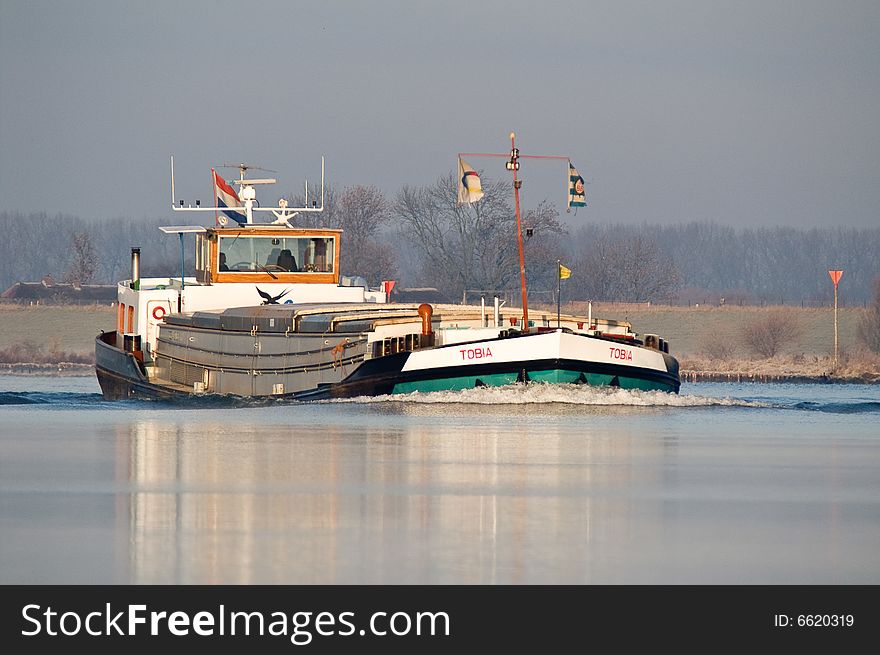 Boat on the river Lek