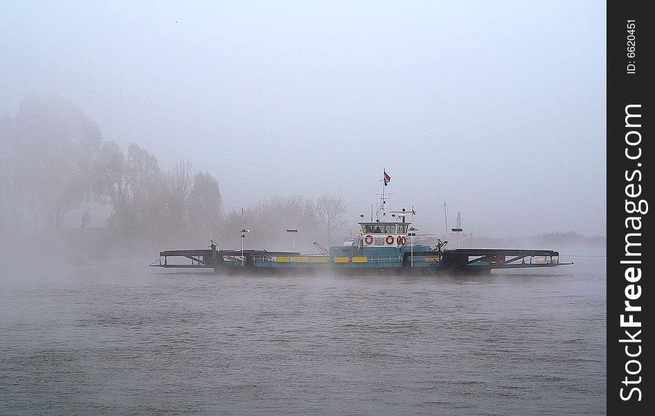 River Lek in the fog