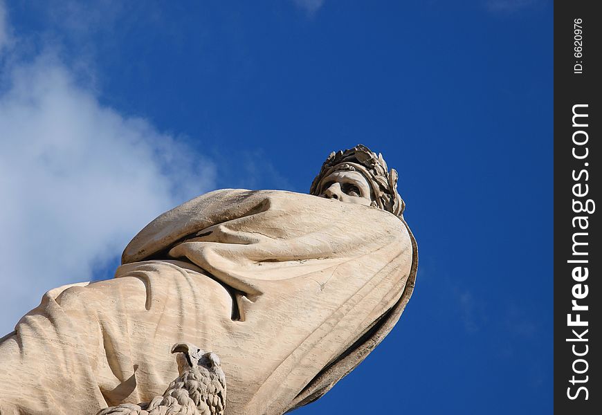 Dante Alighieri statue in Florence -Italy. Dante Alighieri statue in Florence -Italy