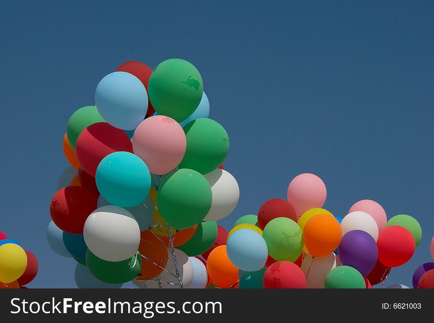 Color Balloons In Deep Blue Sky 2