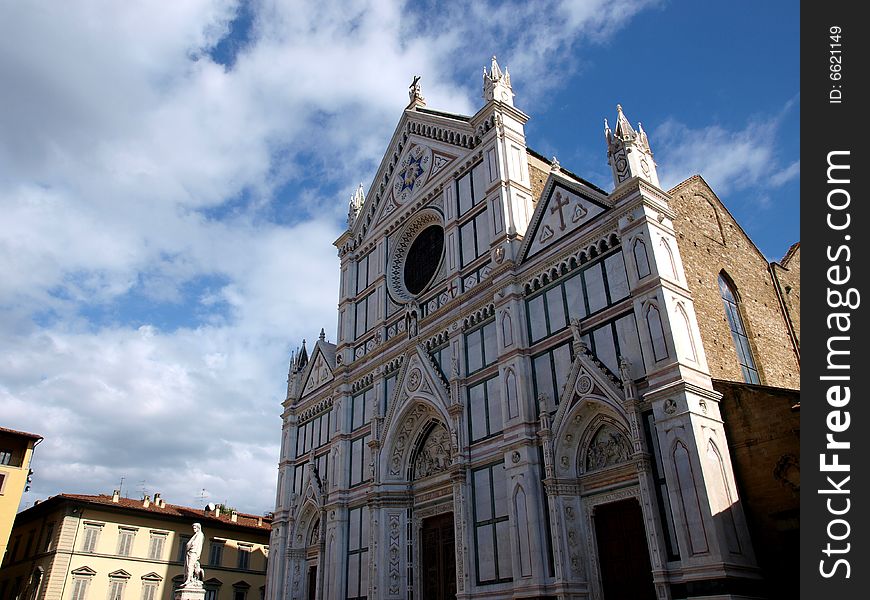 A wonderful shot of the facade of Santa Crce church in Florence. A wonderful shot of the facade of Santa Crce church in Florence