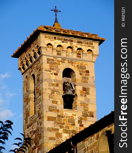 A suggestive shot of a countryside bell tower in Florence