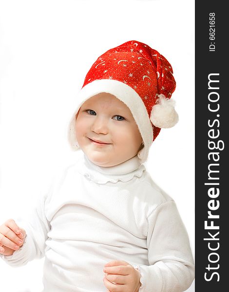 A cute baby as Little Santa