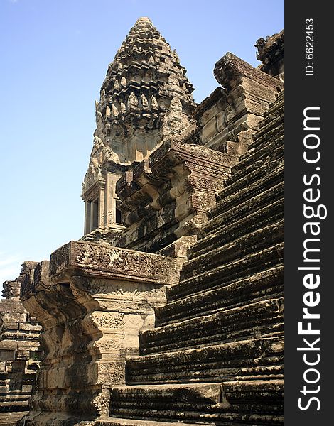 The Famous Cambodian Temple at Angkor Watt,