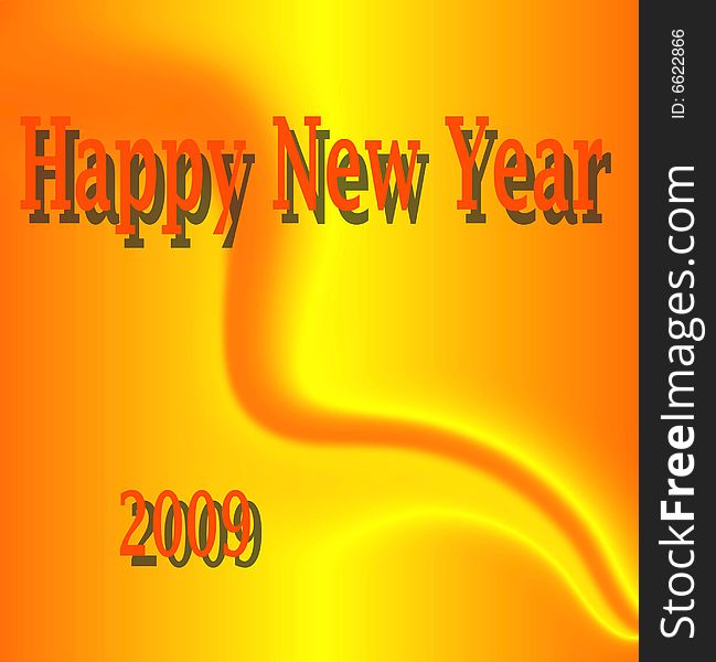 Happy New Year on a shaded swirling background