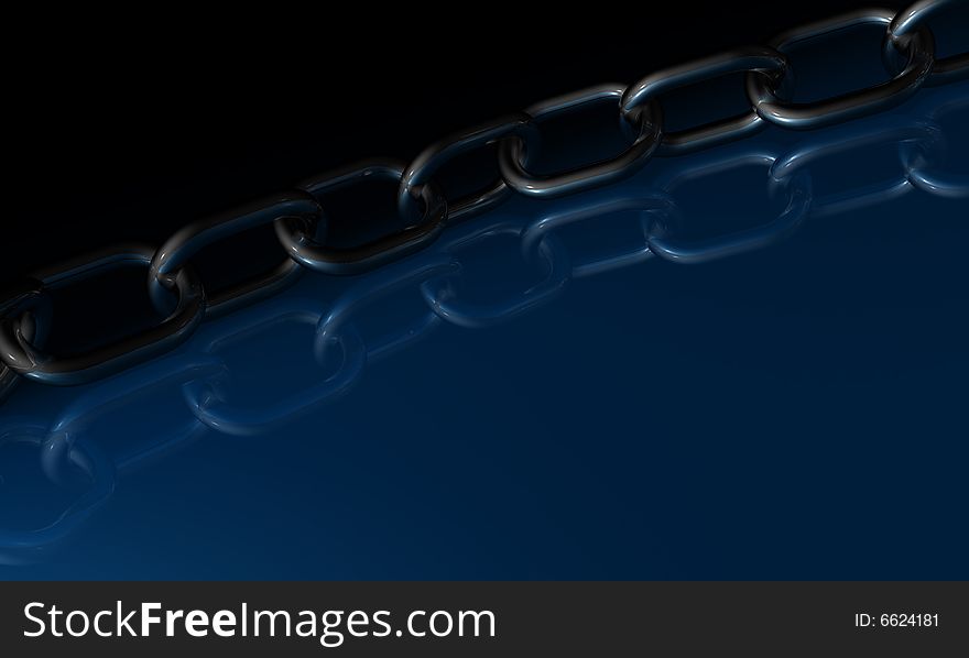 Chrome Chain on shiny surface (2 of 5). Chrome Chain on shiny surface (2 of 5)