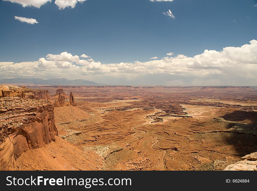 Fly by of canyonlands in utah during summer. Fly by of canyonlands in utah during summer