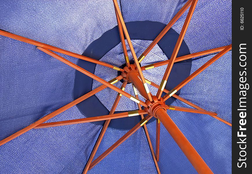 Details of a blue umbrella