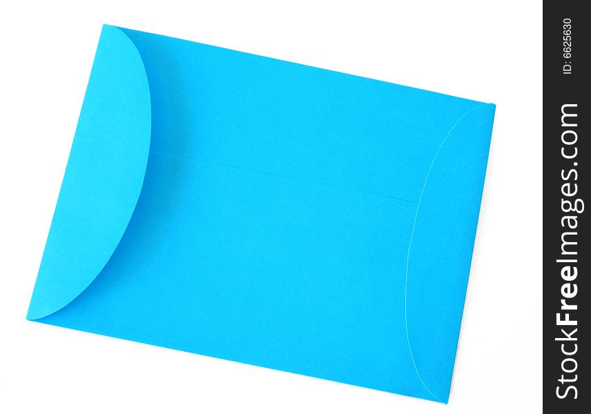 A blue envelope isolated on a white background