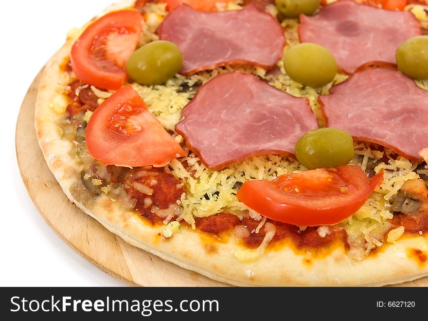 Supreme Pizza with Salami,Olives,Cheese,mushrooms.