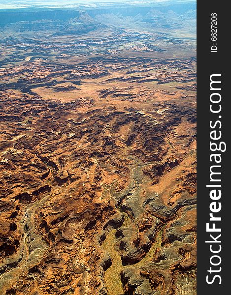 Fly by of canyonlands in utah during summer. Fly by of canyonlands in utah during summer