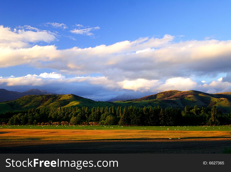 Rural Sunset New Zealand, 200711, . Rural Sunset New Zealand, 200711,