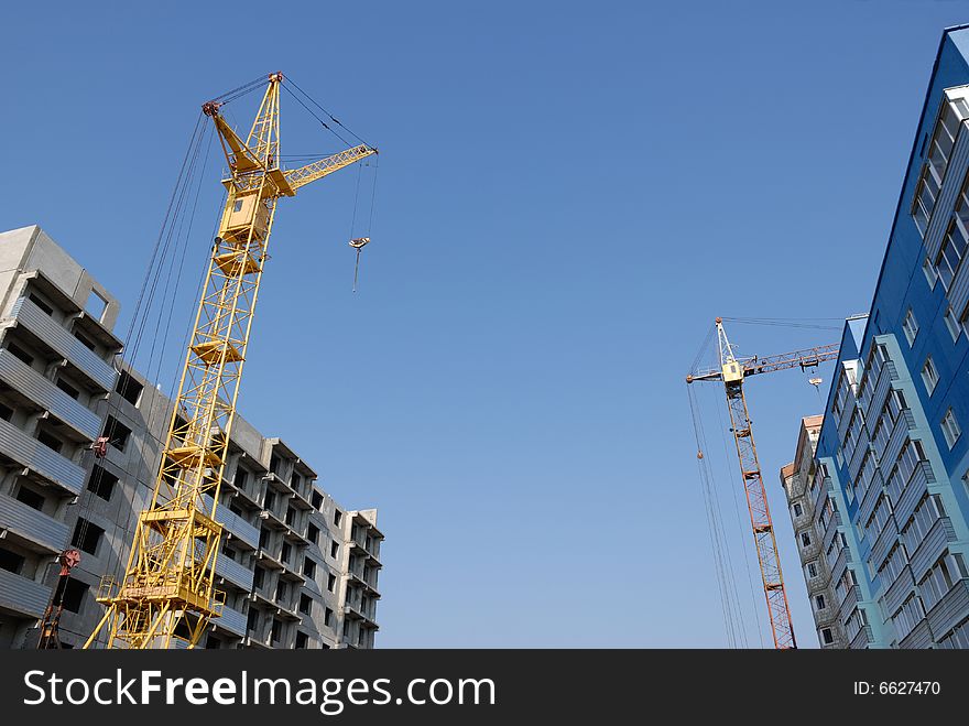 Building cargo construction, paneling, gibbet, crane