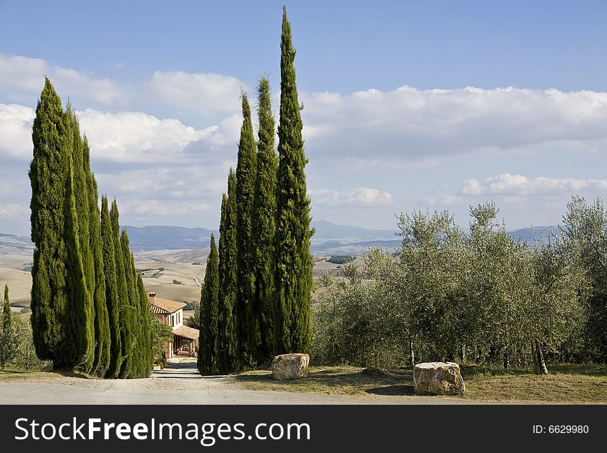 Tuscan landscape whit cloud, valle d'Orcia, italy. Tuscan landscape whit cloud, valle d'Orcia, italy