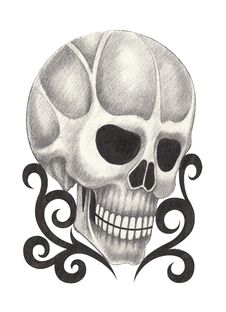 Art Skull Tattoo. Royalty Free Stock Image