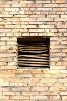 Ventilation Window On Brick Wall. Royalty Free Stock Images