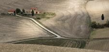 Tuscan Landscape, Isolated Farm Stock Photos
