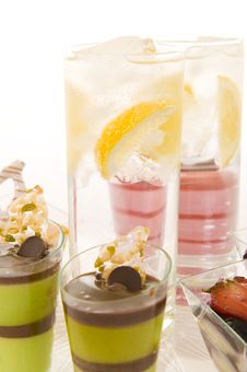 Sparkling Water And Confectionery Royalty Free Stock Images