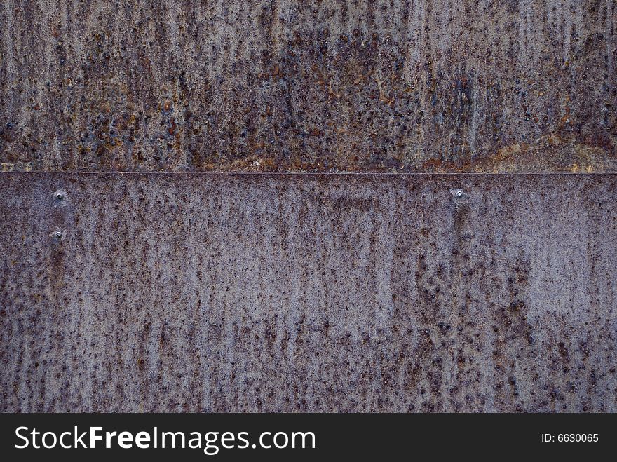 Close up of a rusty steel plate