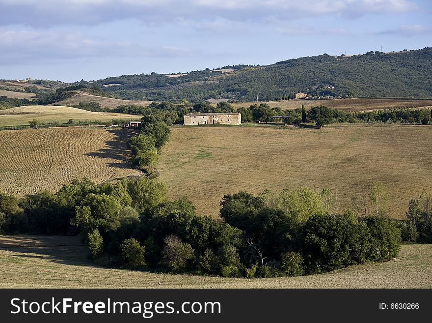 Tuscan Landscape, isolated farm