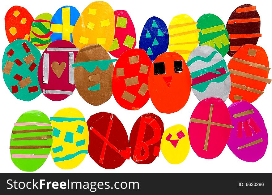 Multicolored Easter Eggs Background