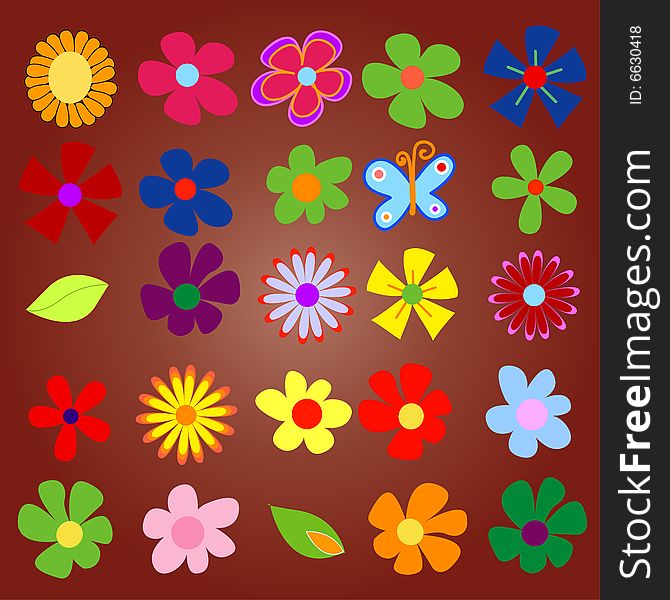 Colorful spring flowers  illustration