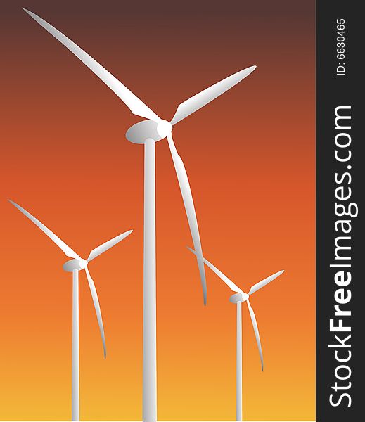 Wind power plants  illustration
