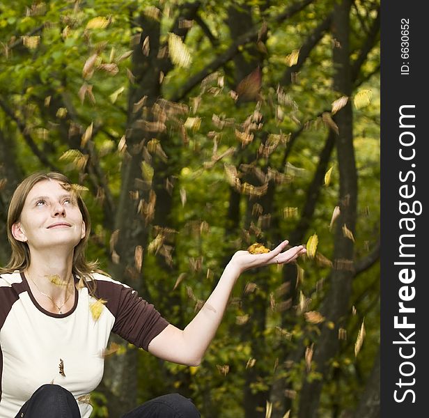 Girl Enjoying Autumn