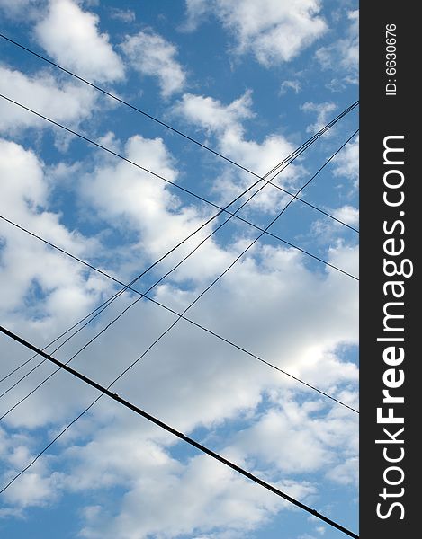 Wired blue sky with clouds - abstract modern background. Wired blue sky with clouds - abstract modern background.