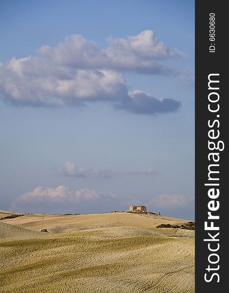 Tuscan Landscape, isolated farm