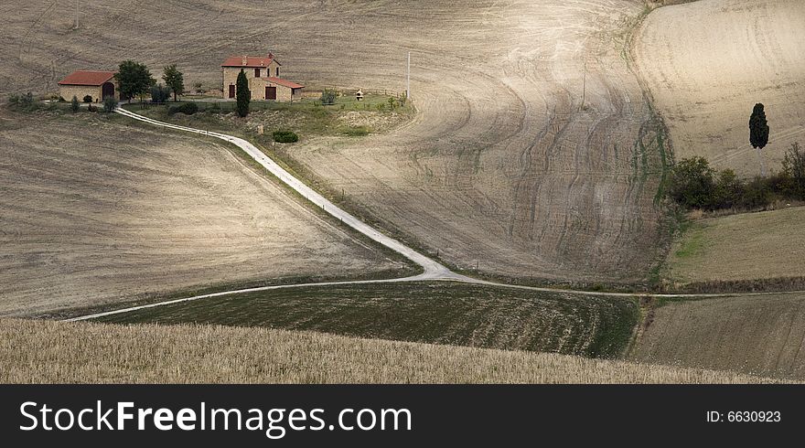 Tuscan Landscape, Isolated Farm