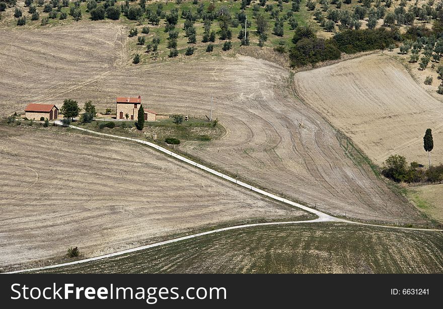 Tuscan Landscape, Isolated Farm